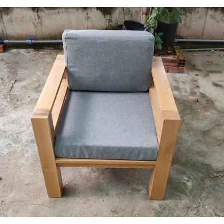 ChunKy Oak : Ghế Sofa Đơn Gỗ Sồi Kèm Nệm